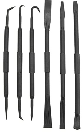 6 Pezzi/set Set di Ganci Per Leva a Doppia Estremità in Plastica ABS Nera Per La Rimozione di Accessori di Tenuta O-ring Set di Ganci E Plettri con Custodia in Plastica Dispositivo di Fissaggio Per Ri
