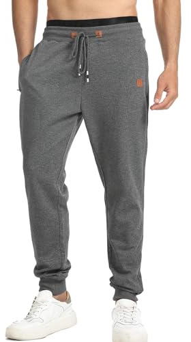 Suwangi Pantalon de Survetement pour Homme Jogging Training Pantalons de Course à Pied et D'entraînement Tapered Cuff avec Poches Zippées