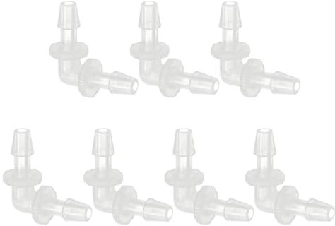 PATIKIL Coude à 90 degrés en Plastique pour Tuyau barbelé de 3/16, 7 Pack Raccords en L-Barb Connecteur de jonction barbelé égal à 2 Voies Raccord de jonction pour Aquarium Liquide air