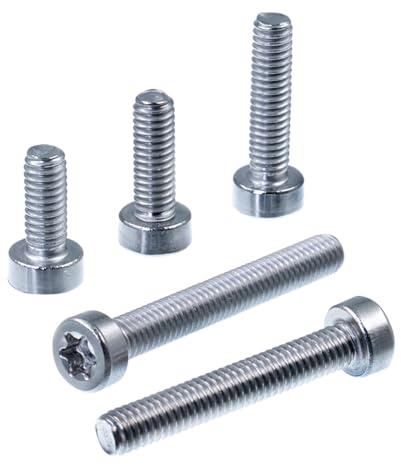SECCARO Vite cilindrica a testa bassa M5 x 30 mm, in acciaio inox V2A VA A2, ISO 14580, TX/esagono incassato, filettatura completa, 20 pezzi