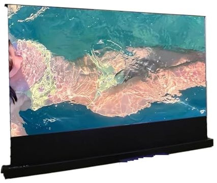 VNSMM smart home 120-150 Inch ALR Projector Screen 0.85 Gain T Prism Motorized Floor Rising Projector Screen Projection Screens(150 White housing)