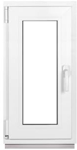 Framex Ventana de Sótano, de PVC, Blanca, 40 x 80 cm (400 x 800 mm), Doble Acristalamiento, Cristal Transparente (32 mm), Oscilobatiente, Apertura DIN Izquierda - Premium