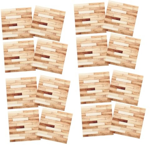 HONITANO 12stücke Miniatur Holzfußboden Aufkleber Für Puppenhäuser Selbstklebende Bodenbeläge Mit Holzmaserung Für Kreative -projekte Und Miniaturszenen