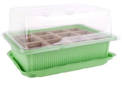 Mini-Gewächshaus 12 Löcher 19x14 cm für Fensterbank – Setzlingstopf, Pflanzenzucht, Balkon Garten