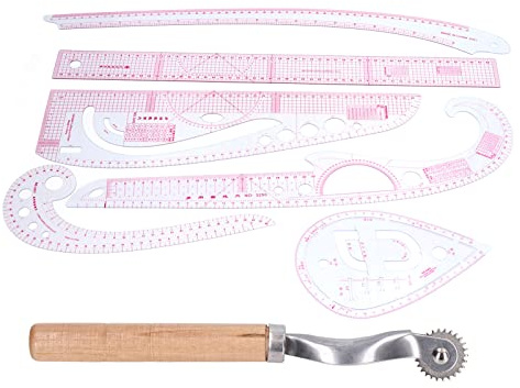Set di 7 Righelli da Cucito in Plastica Trasparente per Modellismo e Design di Abbigliamento Kit di Righelli Curvi per Principianti Designer Progetti Fai-Da-Te Alta Precisione e Buona Flessibilità Fin