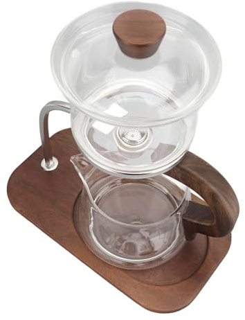 BAFOVY Lazy Tea Maker Tea Set Glas Tekanna Set Högt Borosilikatglas 350ml Kopp 300ml Te Förvaring Magnetisk Vatten Flödande Leaf Separation för Hemmakontoret Teälskare