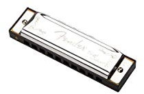 Fender Blues Deluxe Mundharmonika, Hochwertige Blues Harp mit warmem Sound, geeignet für Einsteiger und Profis, 10 Löcher, Nickel-Chrom, Tonart C, Inklusive Etui