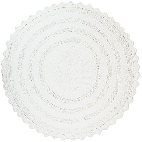 DII Crochet Collection Badematte, wendbar, rund, 70 cm Durchmesser, Weiß