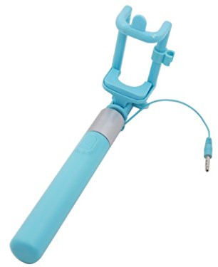 aiino - Support pour Smartphone Selfie, câble Jack Universel 3,5 mm, Extensible - Bleu