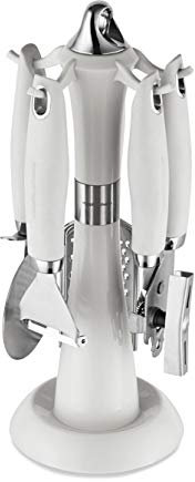 Morphy Richards Dune 976043 4 Piece Gadget Set with Carousel Stand, White, Stainless Steel