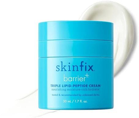 Skinfix Triple Lipid-Peptide Cream - 1.7 oz - Rich Face Moisturizer with Hyaluronic Acid - Hydrates & Restores Dry, Sensitive Skin - Non-Comedogenic, Fragrance Free, Vegan, Cruelty Free
