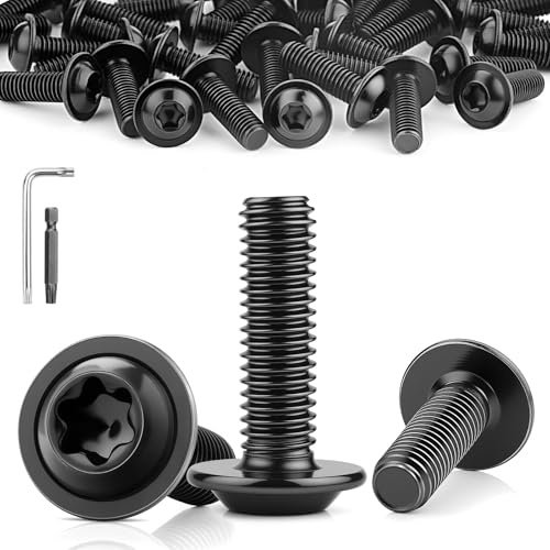 TXXATX 35 Piezas Tornillo de Cabeza Alomada con Brida M6x20 mm Tornillos para Máquina Acero Inoxidable A2 V2A ISO 7380-2 para Andamios Vallas Puertas Ventanas Rejas y Refuerzo de Edificios