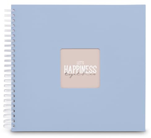 Hama | Álbum de Fotos con espiral para pegar y escribir (Álbum de fotografía de 10 x 15 cm, tamaño 36x32cm, con 50 hojas, papel cristal protector, 10x15 cm máximo 300 fotos) Color Lagoon