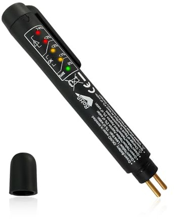 JNXIJ Brake Fluid Liquid Tester Pen, Car Hydraulic Liquid Oil Analyzer Test Pen with 5 LED Indicators, Automotive Diagnostic Testing Tool for DOT 3 DOT 4 DOT 5.1 Brake Fluid