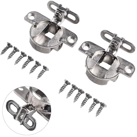 NbgrvB Paquete de 2 bisagras de gabinete ajustables de 97 grados para puertas de 15 a 25 mm, copa de 35 mm, panel lateral de aleación de zinc, bisagra plana para armario de cocina, armario, estantería