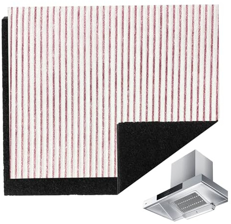 WAIZHIUA Filtro per cappa, filtro universale ai carboni attivi + filtro antigrasso piatto, spessore 5 mm, carbone attivo, 47 x 57 cm, ritagliabile, adatto per ogni cappa aspirante