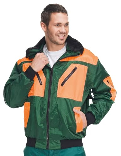 securesse pilotjacka 4-i-1-funktion skogsgrön/orange storlek S