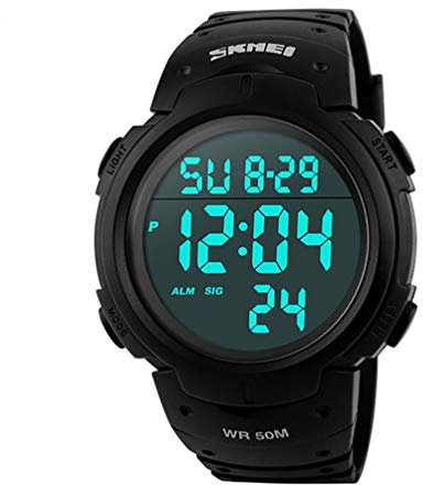 SKMEI Digital Watch with Large and Clear Display 50m Water Resistant Sports Style with Alarm Great Sportswear Watch