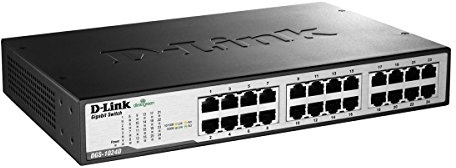 D-link 24-Port 10/100/1000 - Switch di rete Rackmountable (non gestito, 8000 ingressi, 48 Gbit/s, 1 Gbit/s, 0,5 MB, 26,7 W)