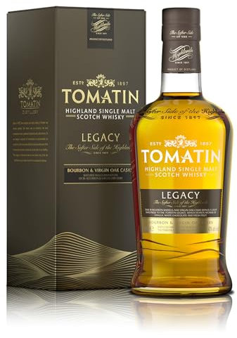 Tomatin Legacy Highland Single Malt Scotch Whisky 43% alcohol/vol 70cl Glass Bottle in Gift Box