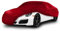 Cosmos - Indoor Car Cover compatible with main Compact Saloon models, Elastic, Breathable and Dustproof Fabric, Soft Lining, Snug Fit, Red