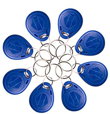 YAVIS EM4305 50 x RFID Transponder Chipschlüssel Beschreibbare Schlüsselring 125KHz Nähe EM ID Karte Etikett Token keyfob, Farbe Blau