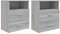 vidaXL 2X Nachttisch 1 Fach 2 Schubladen Nachtschrank Nachtkonsole Nachtkommode Schlafzimmer Schrank Kommode Grau Sonoma 50x32x60cm Holzwerkstoff