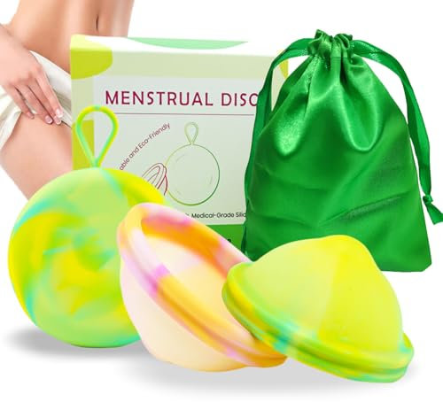 Ketliyaze Disco Mestruale,Coppetta Mestruale da 2 pezzi con Taglia S+L e Borse per Riporre, Disco Mestruale Riutilizzabile e Alternativa Sostenibile Agli Assorbenti per lo Sport,il Nuoto e l'intimità