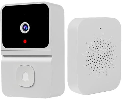 Timbre con Video Inalámbrico - Cámara con Timbre WiFi Inteligente, Seguridad Inalámbrica para El Hogar | Timbre con Vídeo con Batería Recargable, Visión Nocturna HD, Audio Bidireccional, Detección