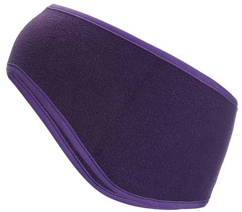 PATIKIL Öronvärmare, pannband, polar fleece öronvärmare vinter stretchy löpsvettband utomhus nödvändigt för kallt väder löpning jogging vandring skidåkning cykling, mörklila