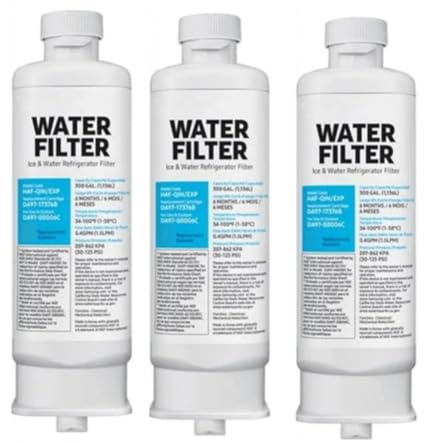 Ohulelks DA97-17376B Kühlschrank-Wasserfilterelement, 3 Schichten effektiver Filtration, 3 Stück