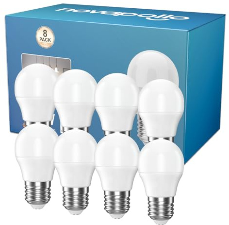 novapollo Bombillas LED E27 Equivalente a 60W, Bombillas de rosca E27 4.2w - 470LM - 2700K, No Regulables, Máxima Eficiencia y Bajo Consum (8)