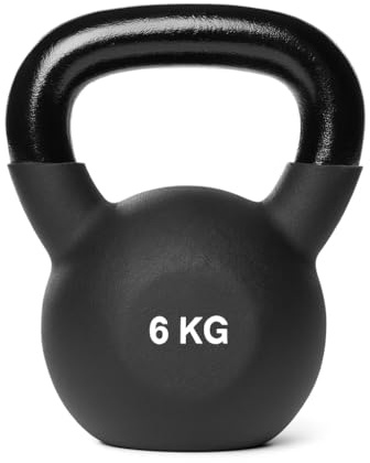 Generise Neoprene Cast Iron Kettlebell – Choice of 6kg, 8kg, 18kg or 20kg – Durable Strength Training Weights for Home & Gym Fitness Workouts (6kg)