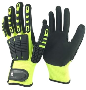 TRPLFGHZ Guanti da lavoro resistenti al taglio, Guanti da lavoro meccanici di sicurezza for guanti anti-vibrazioni anti-taglio A6(L)
