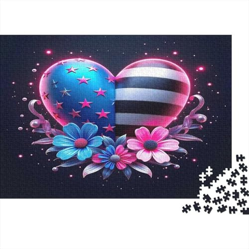 Rompecabezas 1000 Piezas Amor y Flores Dobles Corazones Flores Adultos Adolescentes Encastre Preciso
