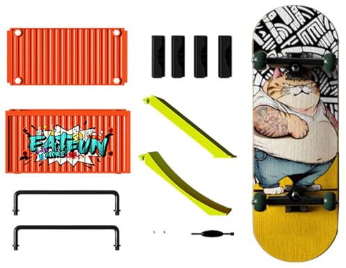 Pro Finger Skateboard Set - Miniature Hand Skateboard Toy, High-Traction Grip Tape, Pocket-Sized Creative Stunt Board, Durable Tech Decking Tool, Portable Stress Relief | For Kids