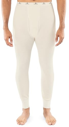Indera Men's Heavyweight Cotton Waffle Long Johns Thermal Underwear Bottom, Natural, X-Large