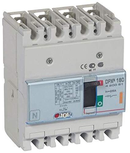 Legrand 420051 Disjoncteur Magnétothermique DPX³160, Pouvoir de Coupure 25kA 400V~, 4P, 25A