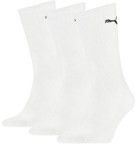 PUMA Herren Crew Socken, Weiß, 43-46 EU