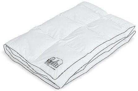 RIBECO GERMANY 135x200 cm weiß -warm Daunendecke, anschmiegsam, hochwertig, Made in Germany