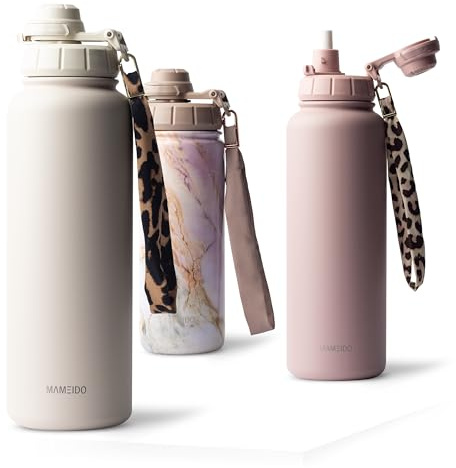 MAMEIDO Termo con pajita 500 ml (Ivory Beige)