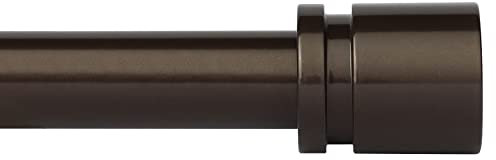 Byondeth Curtain Rods for Windows 16 to 88 Inches Adjustable Length 1 Inch Diameter Window Curtain Rod with Aluminium End Cap, Antique Bronze
