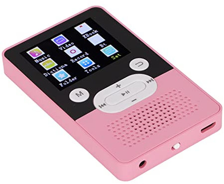 Luqeeg Reproductores MP3 MP4, Reproductor de Música Bluetooth, Grabadora de Voz Digital con Pantalla de 1,8 Pulgadas, Sonido sin Pérdidas, Libro Electrónico Compatible, Cronómetro(Rosa+4GB)