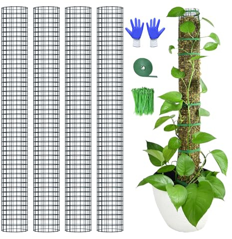 HOLANHING 4-pack mossstång, 102 cm mossstänger för växter monstera, stapelbar sphagnum mossstång för växter arbete med sphagnum mossa (4-pack 102 cm)
