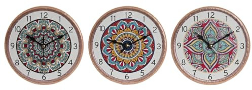 Home ESPRIT Reloj de Mesa Cerámica Mandala 16 x 1 x 16 cm