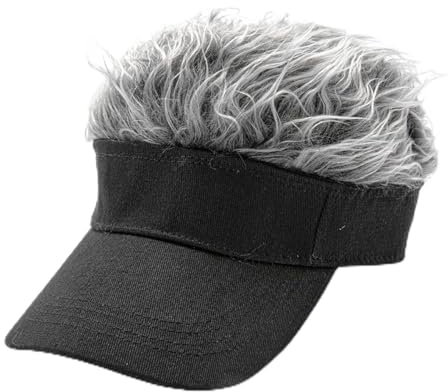 ANCLLO Novedad Peluca Gorra de béisbol Hip Hop Peluca Divertida Visera de Lengua de Pato al Aire Libre Gorra de Golf Ajustable Sombrero único para Deportes y Ropa Informal