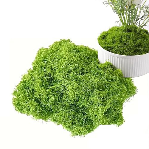 MSINMINW Fake Green Moss for Decorating, Artificial Moss for Aquarium Model Crafts Table Centerpieces Decor (Green, 200g/7oz)