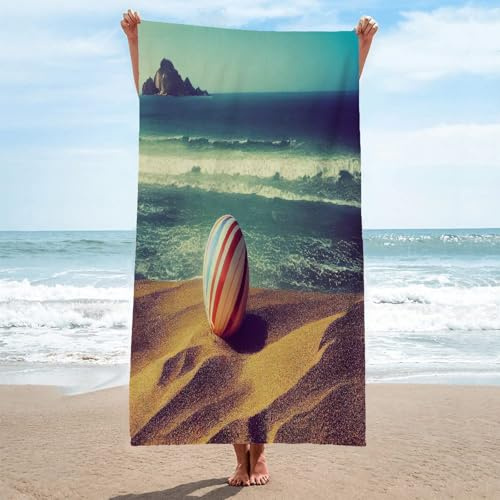LLSZAHD Serviette de Plage Beach-Volley Serviette de Bain 160 X 80cm Serviette de Plage en Microfibre Drap de Plage sans Sable Drap de Plage Douce Serviette de Sport Séchage Rapide