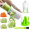 2 in 1 Spiralizzatore di Verdure, Affettaverdure a Spirale, Tagliapasta per Verdure, Taglia Verdure a Spaghetti per Zucchine, Cetriolo, Patate, Cipolla Multifunzione Affetta