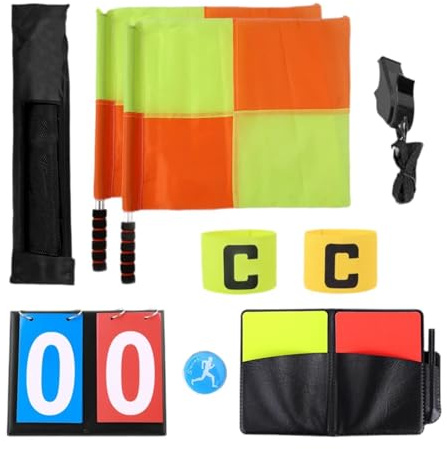 Pegciuho Football Referee Kit, Linesman, Soccer Flag for Volleyball, Outdoor Sports